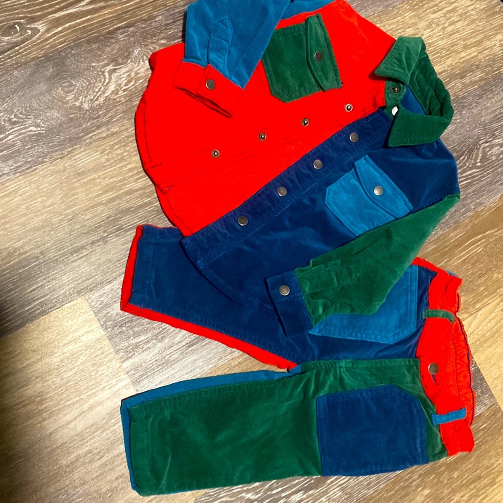 Stella McCartney colorblock cord kids outfit size 12 months